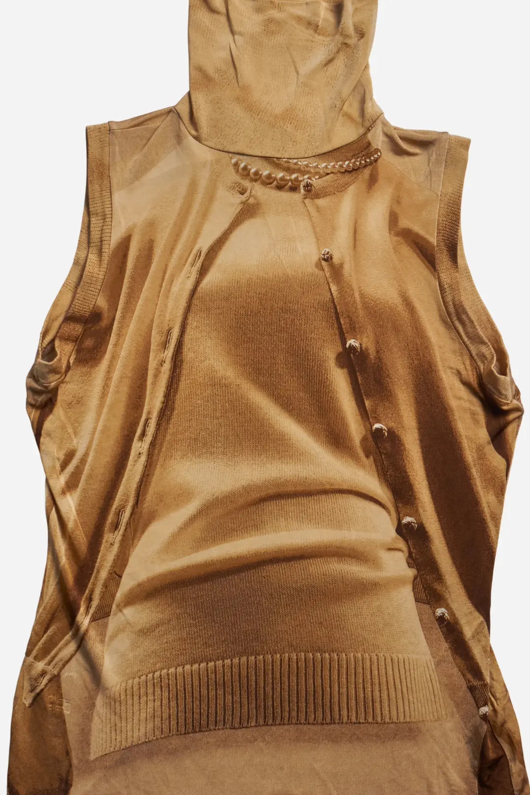 Jean Paul Gaultier Trompe L'Oeil Cardigan Print Top