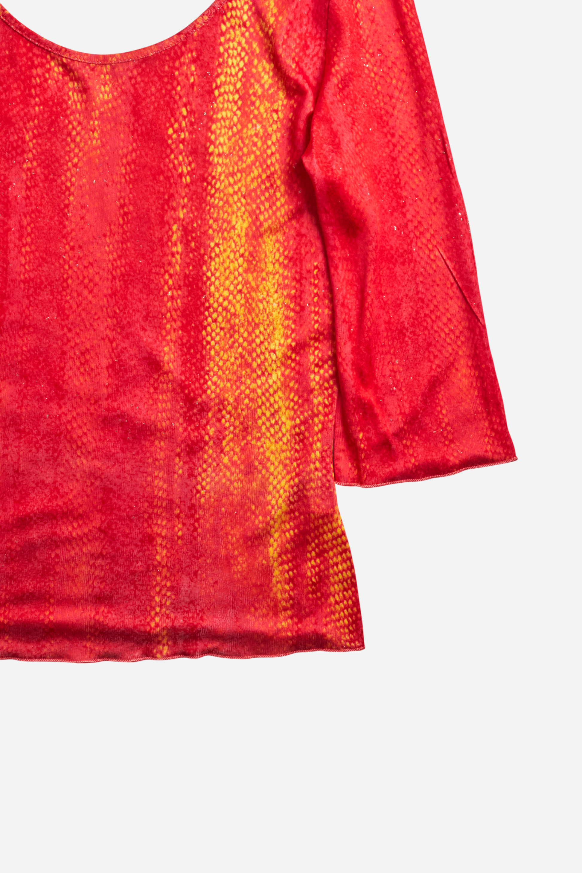 Roberto Cavalli Red Orange Mermaid Print Set
