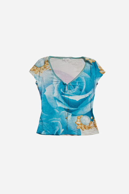 Roberto Cavalli S/S01 Elizabeth Taylor Print Face Tee