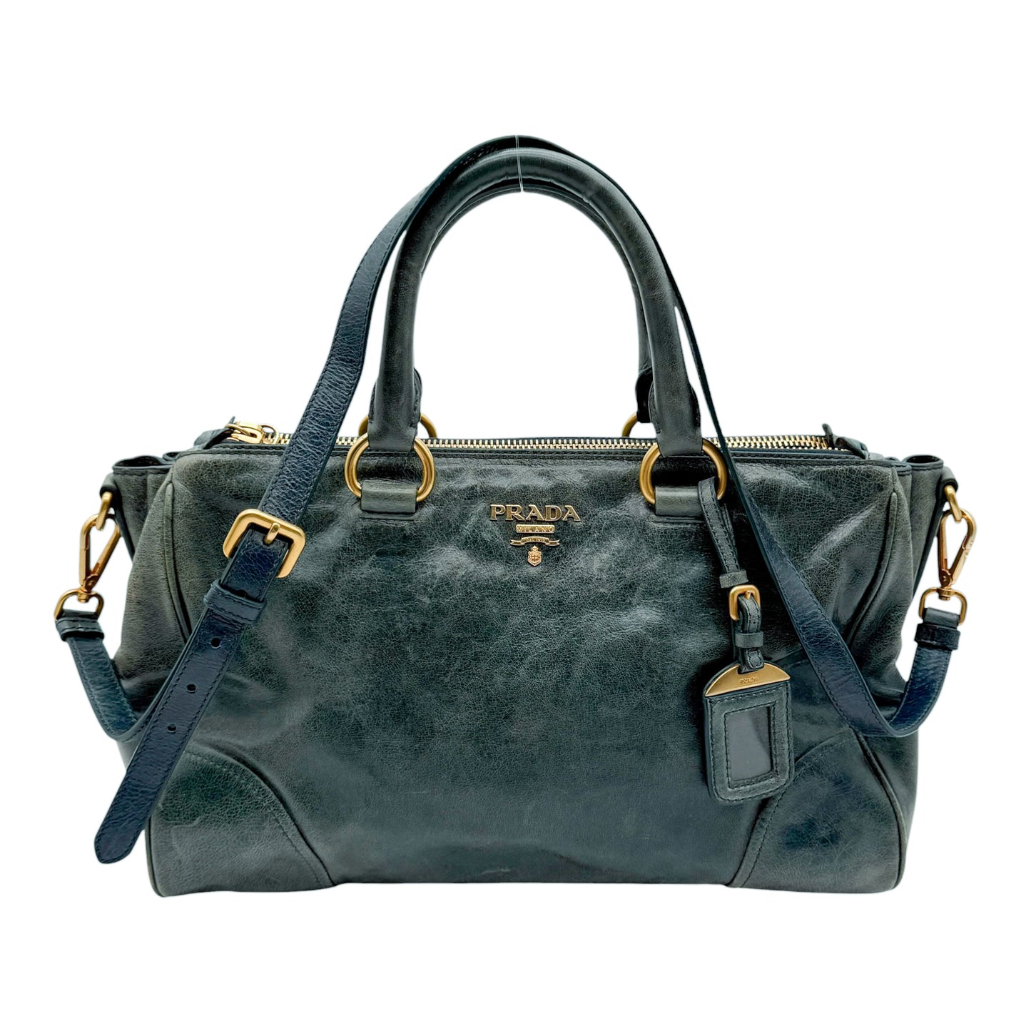 Prada Emerald Green Vitello Leather Bag