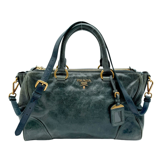 Prada Emerald Green Vitello Leather Bag