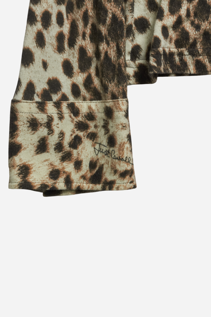 Roberto Cavalli Brown Leopard Print Shirt