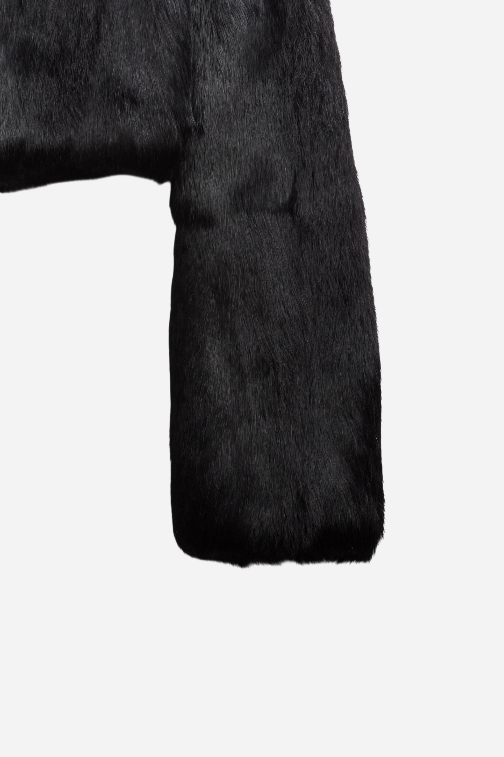 Mugler Black Rabbit Fur Jacket