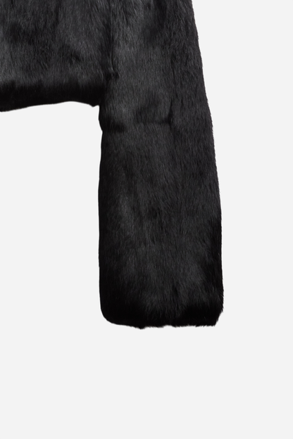 Mugler Black Rabbit Fur Jacket