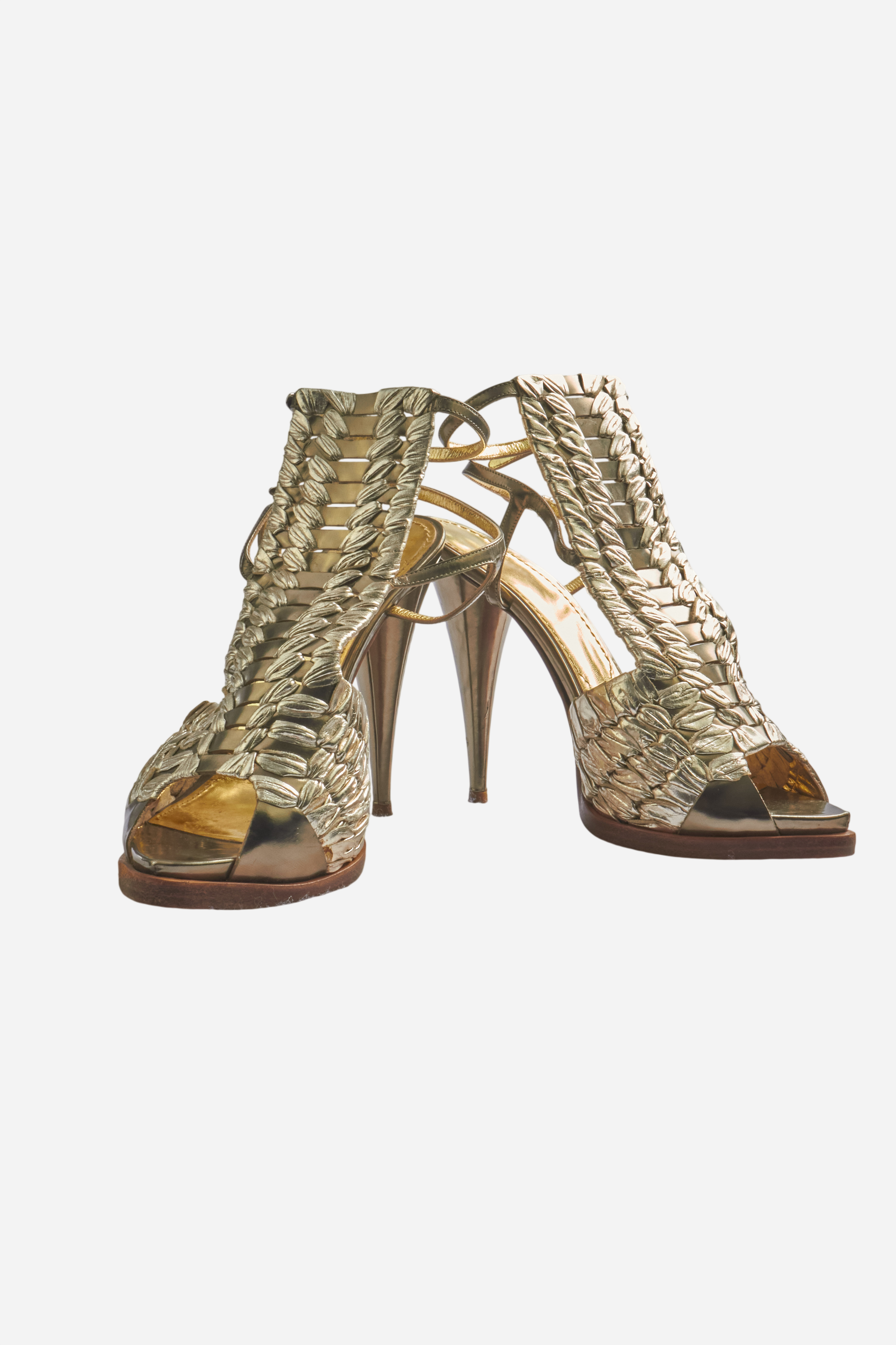 Givenchy Gold Gladiator Heels