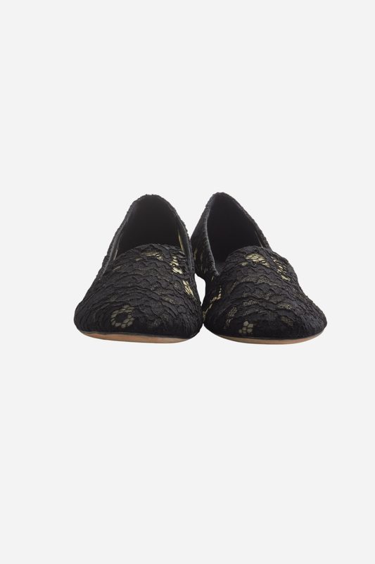 Dolce &amp; Gabbana Black Lace Ballerinas