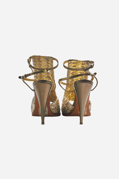 Givenchy Gold Gladiator Heels