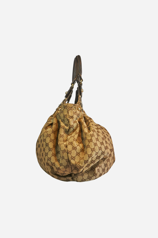 Gucci Beige Monogram Canvas Pelham Bag