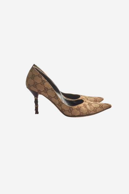 Gucci Beige Monogram Heels
