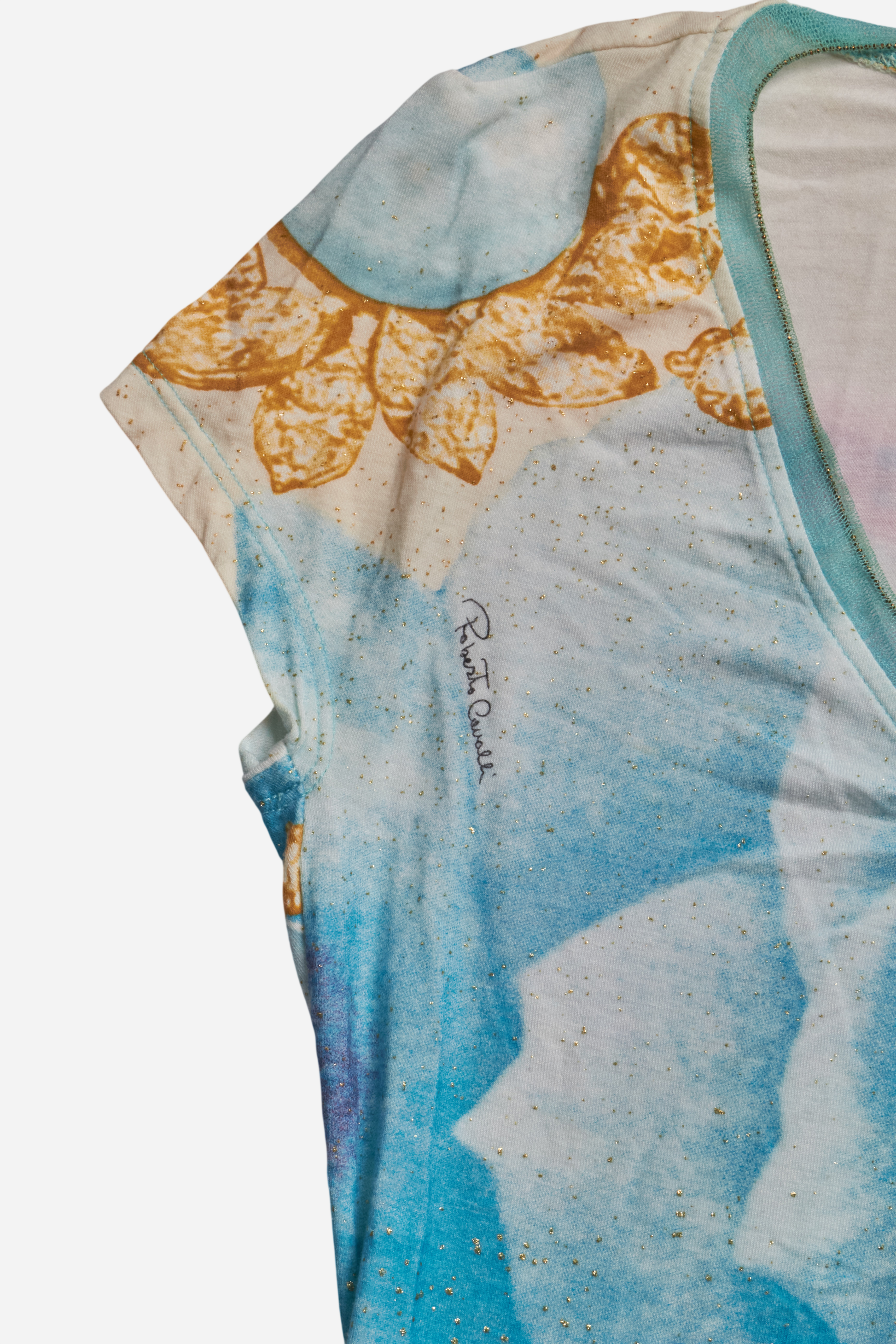 Roberto Cavalli S/S01 Elizabeth Taylor Print Face Tee