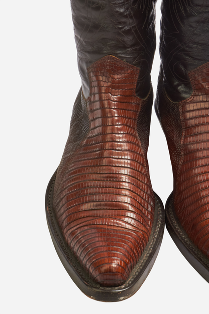Cavalli Lizard Leather Cowboy Boots