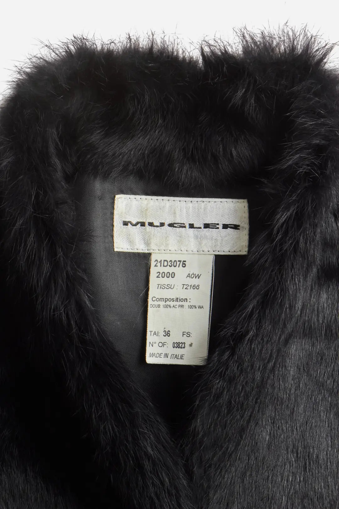 Mugler Black Rabbit Fur Jacket