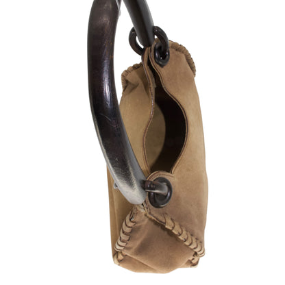 Gucci Brown Suede Whipstitch Hobo Bag