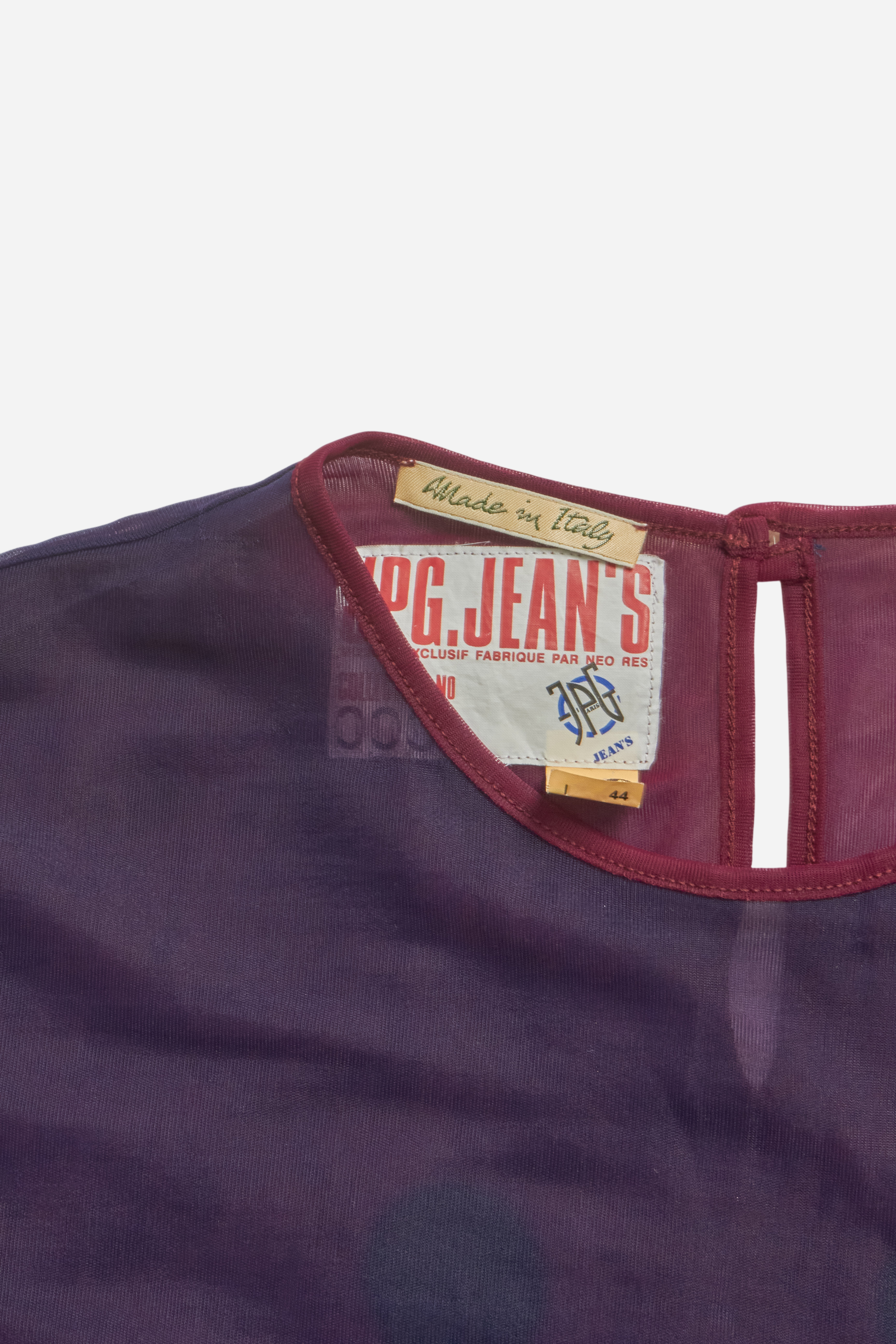Jean Paul Gaultier Purple/Red Mesh Top