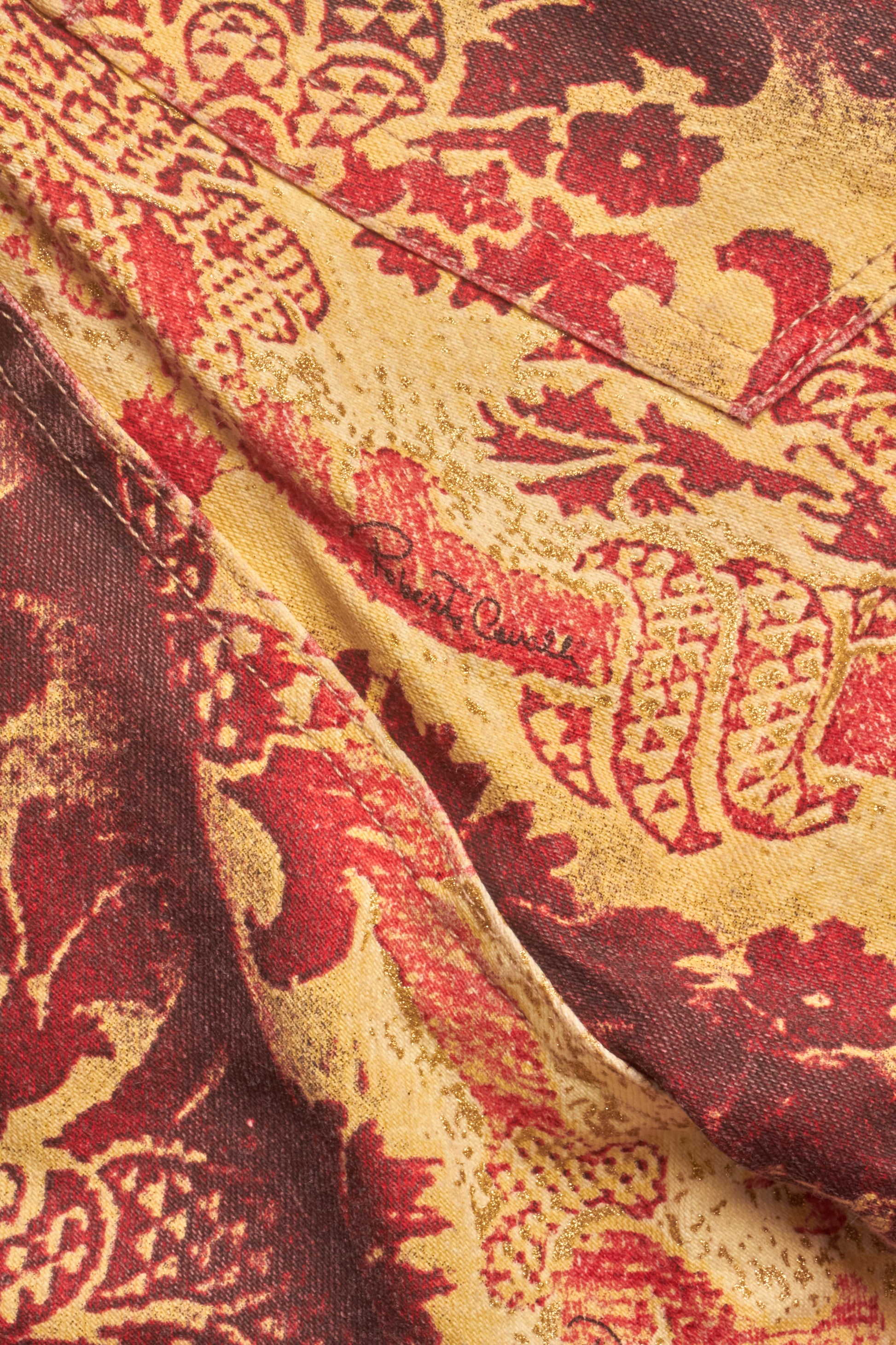 Roberto Cavalli Red Printed Pants
