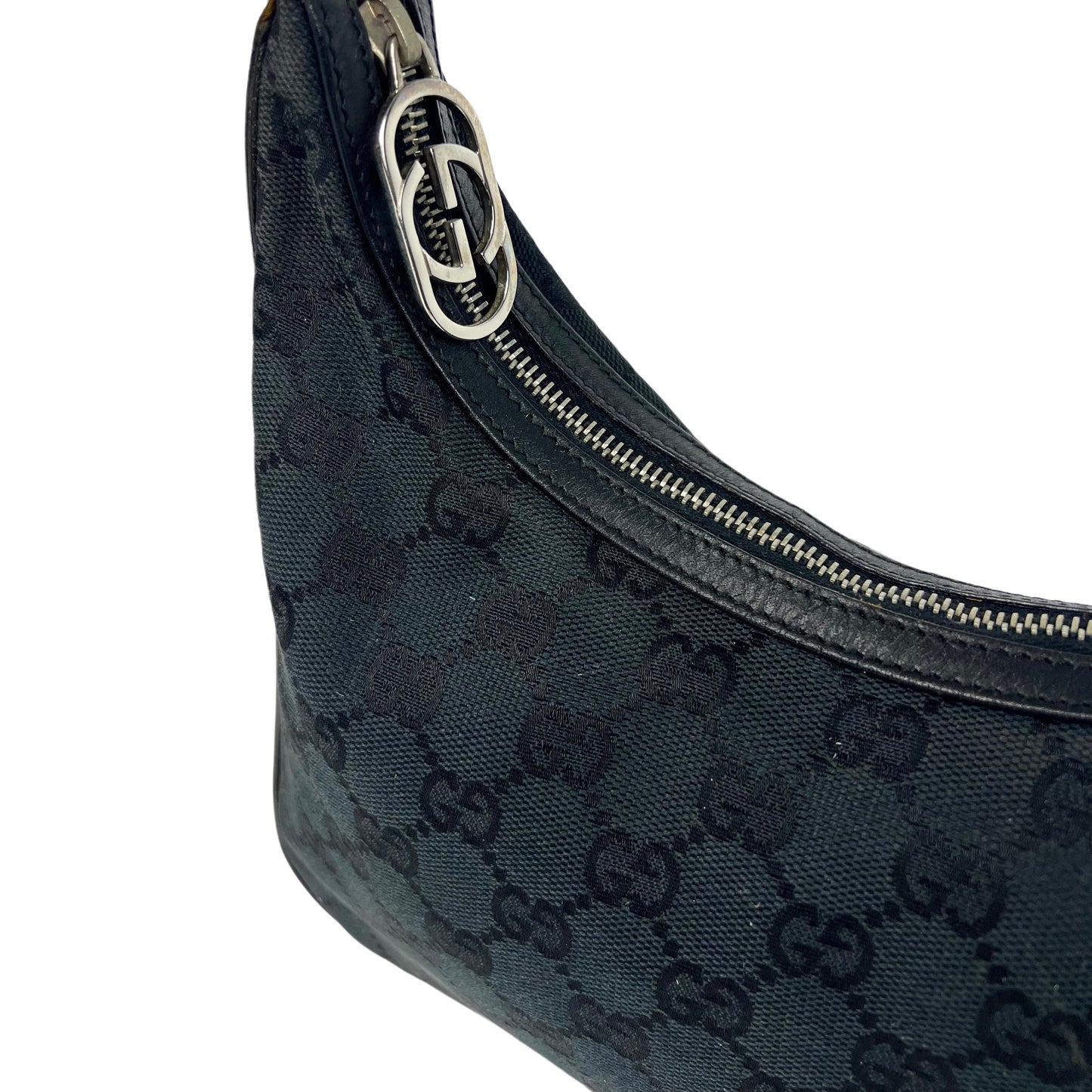 Gucci black monogram hobo bag