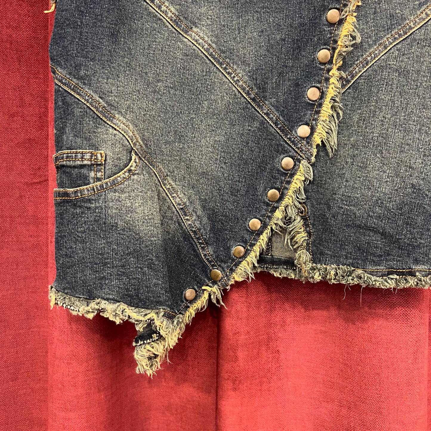 Plein Sud asymmetrical denim vest