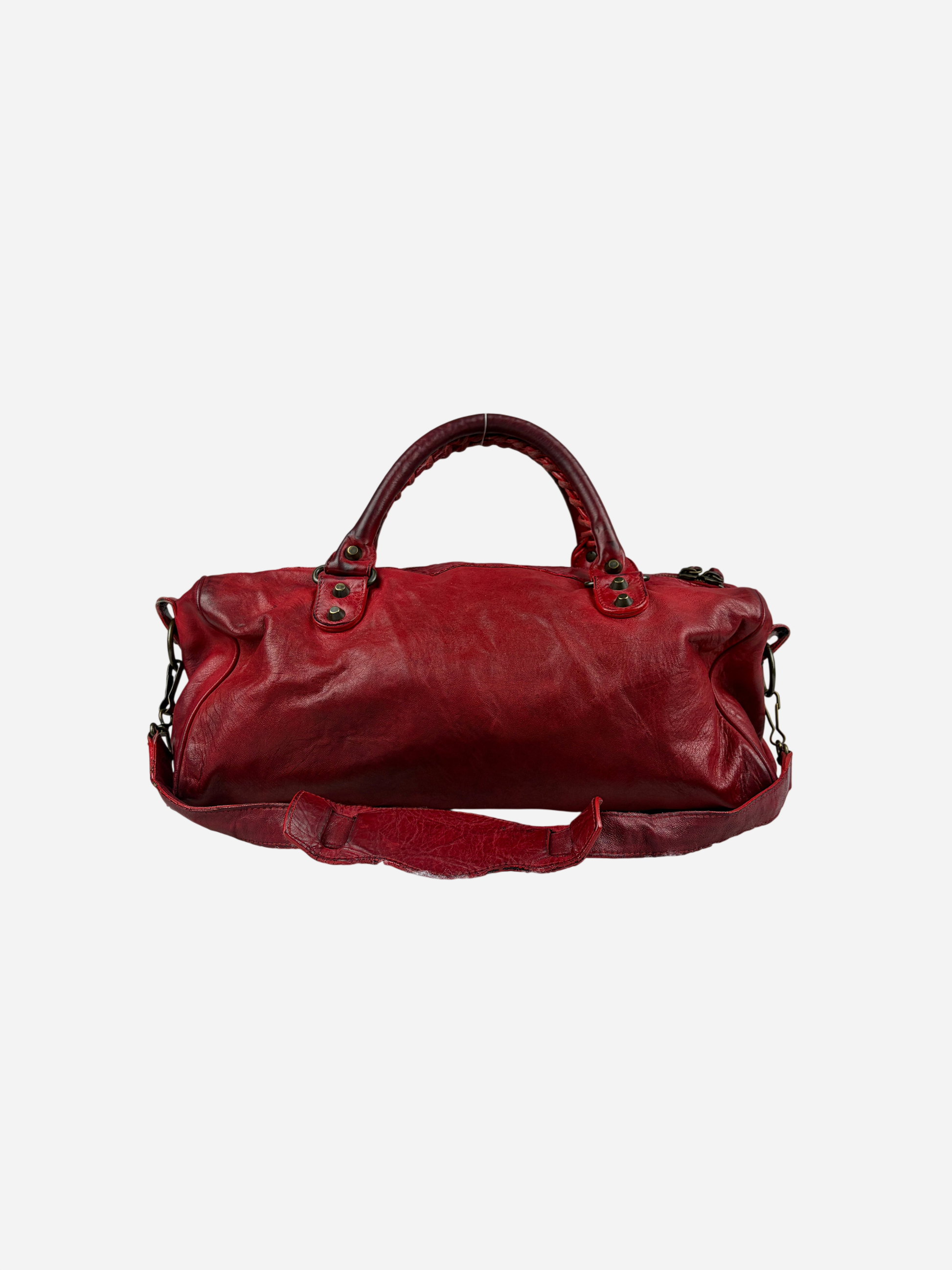 Balenciaga Red Leather City Bag