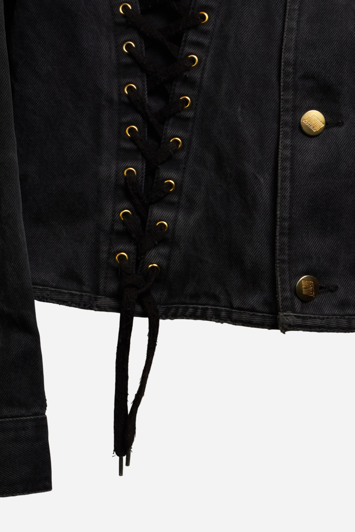Jean Paul Gaultier Black Laced Denim Jacket
