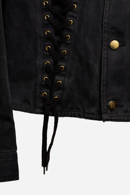 Jean Paul Gaultier Black Laced Denim Jacket