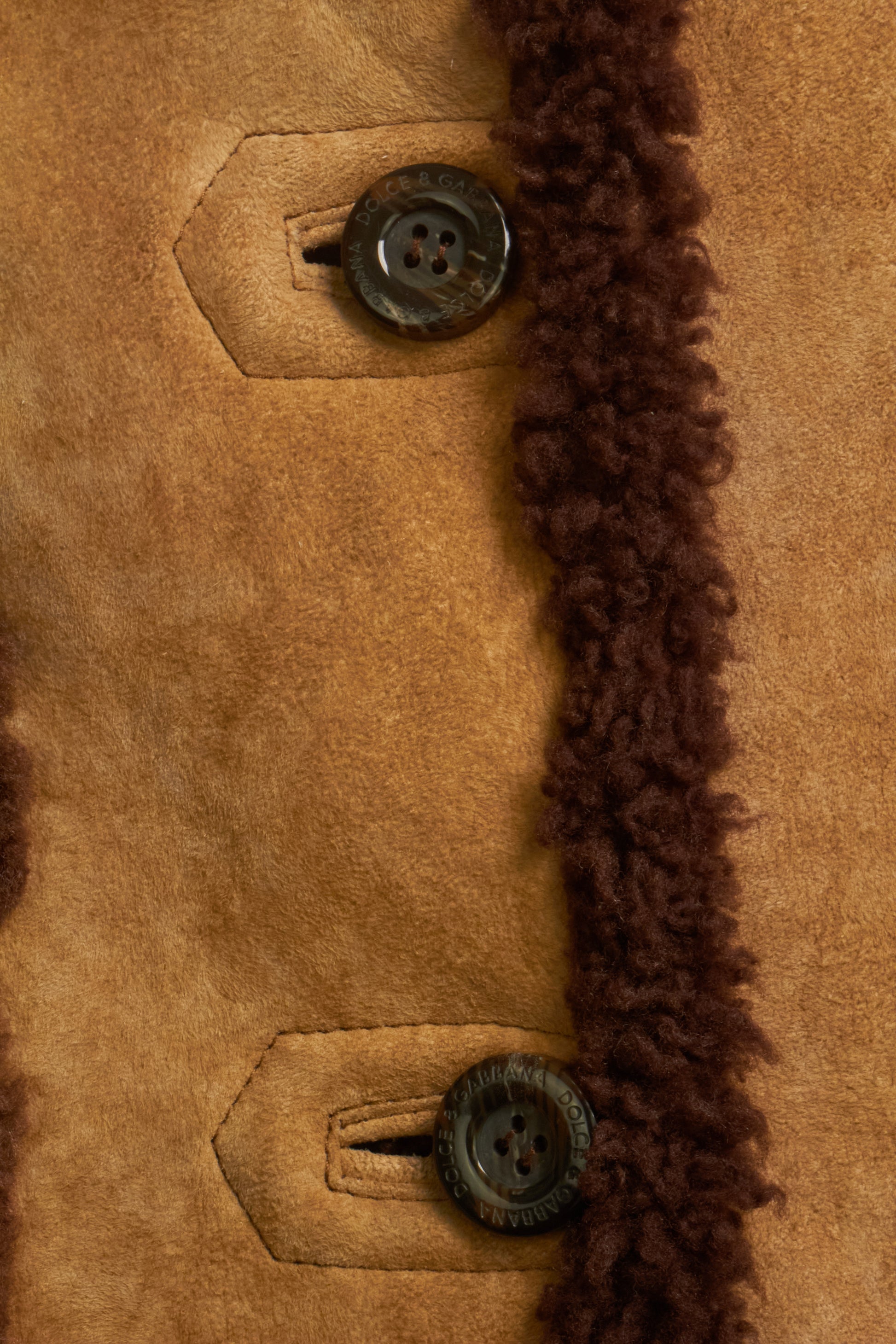 Dolce &amp; Gabbana 90s Beige Shearling Jacket