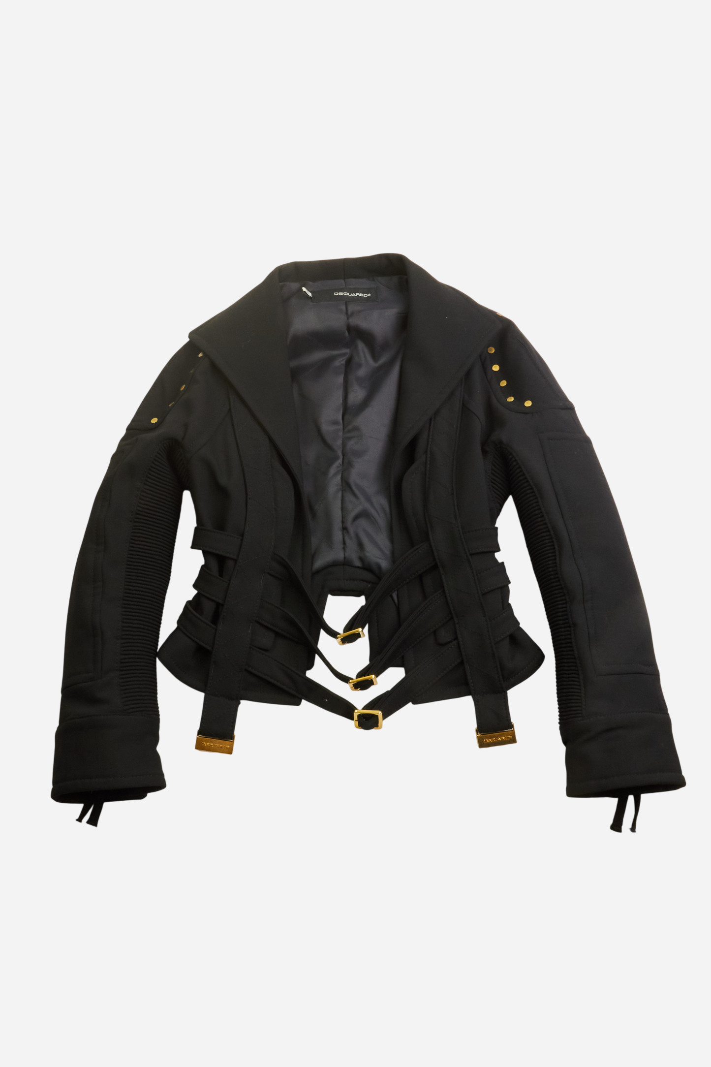 Dsquared2 Black Wool Cropped Jacket