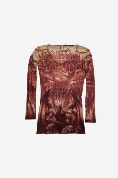 Jean Paul Gaultier S/S01 Diablo Print Mesh Top