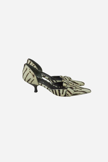 Prada S/S02 Pony Hair Zebra Heels