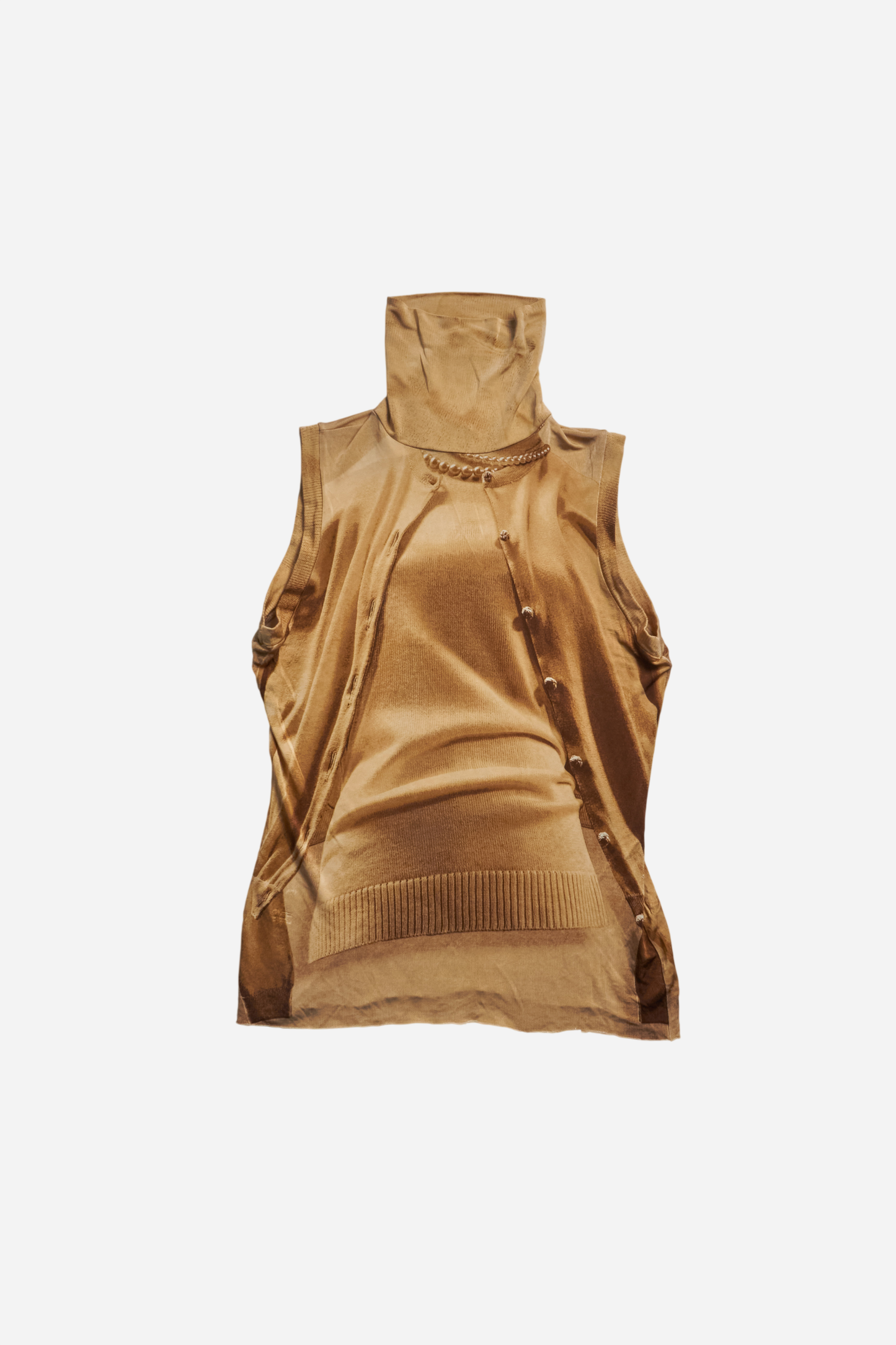 Jean Paul Gaultier Trompe L'Oeil Cardigan Print Top