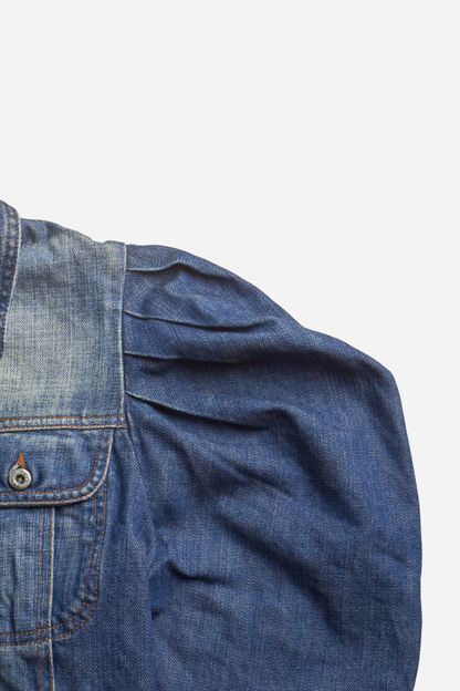 Dolce & Gabbana Blue Denim Puffy Jacket