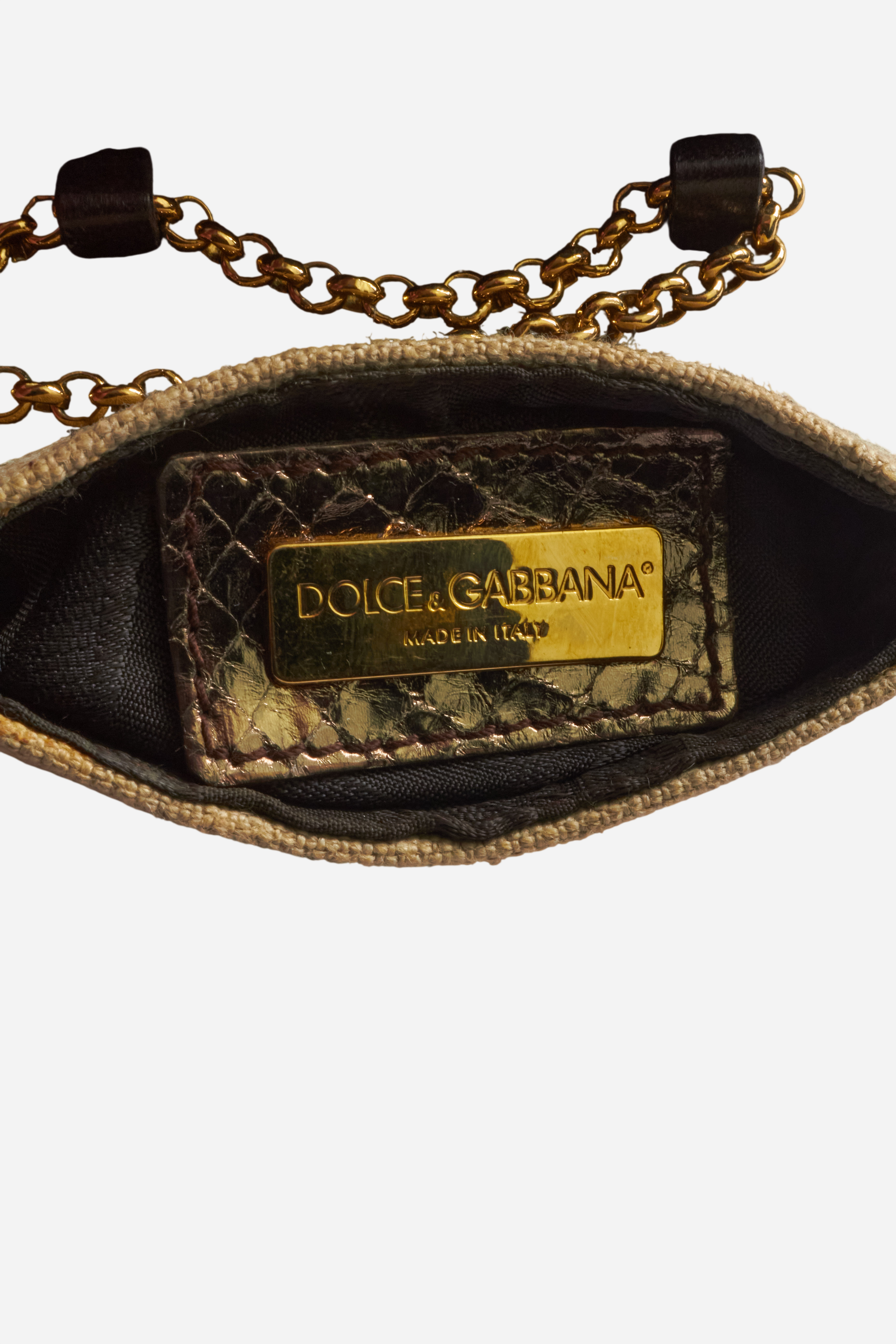 Dolce &amp; Gabbana Gold Python Mini Bag