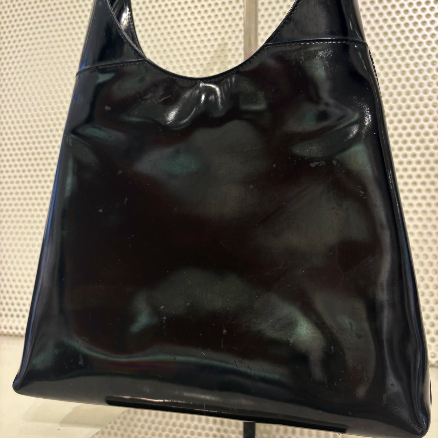 Gucci black leather bag with zippers