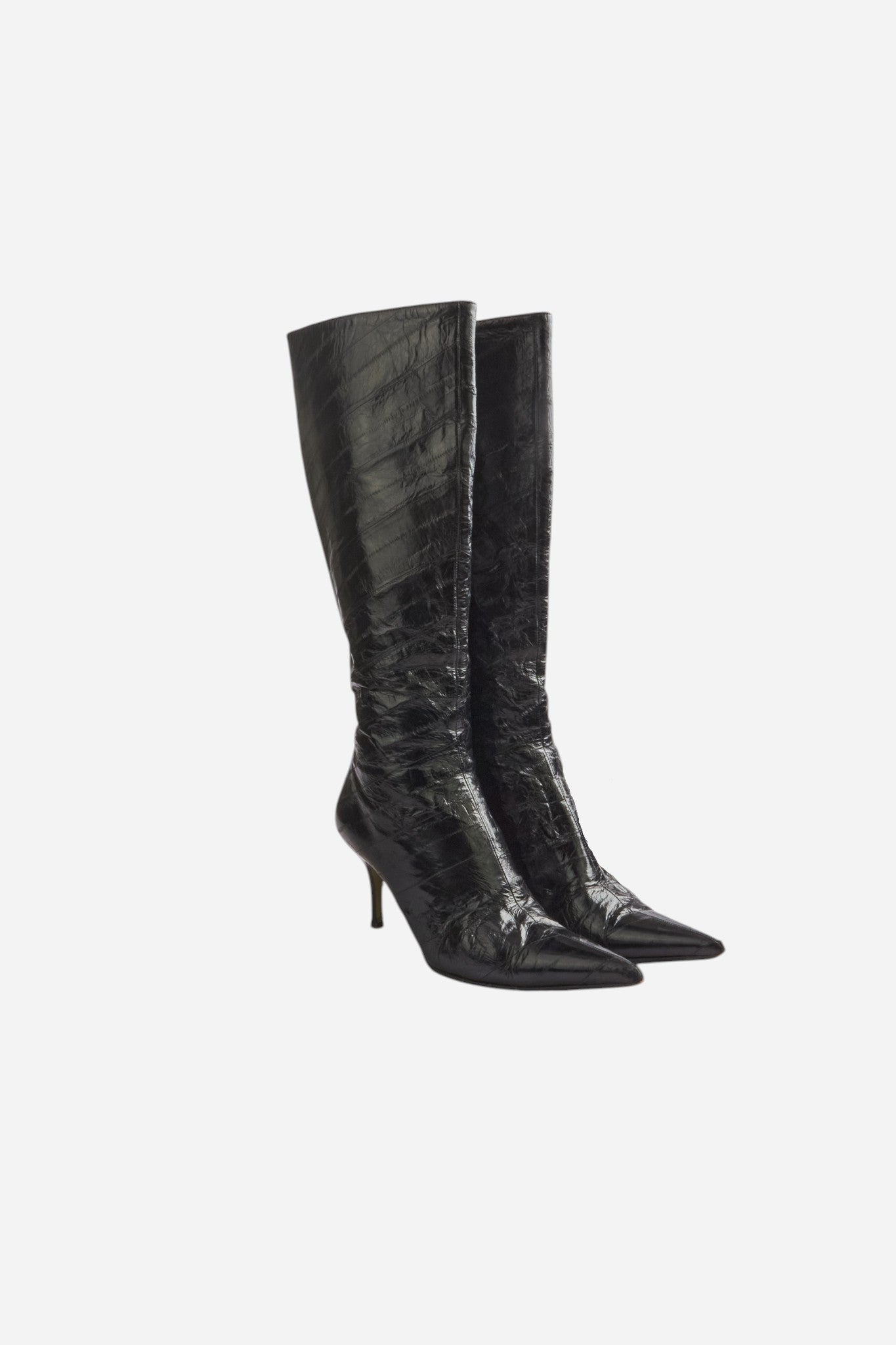 Dolce & Gabbana Black Eel Leather Boots
