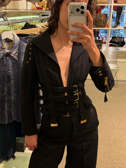 Dsquared2 Black Wool Cropped Jacket