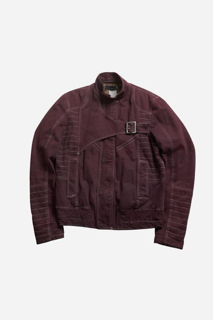 Cavalli Burgundy White Stitch Jacket