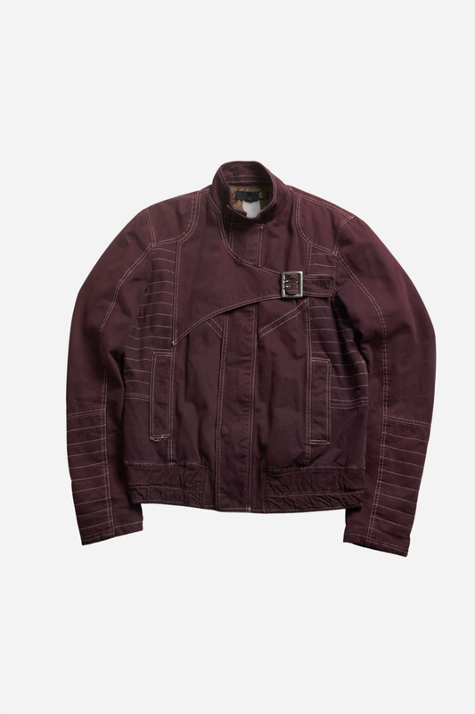 Cavalli Burgundy White Stitch Jacket