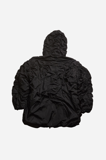 Prada Black Nylon Crinkled Hooded Jacket
