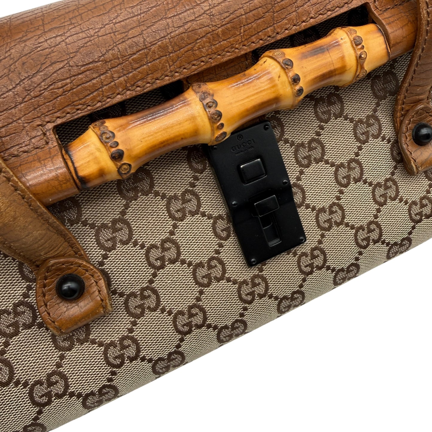 Gucci Monogram Bamboo Bullet Bag