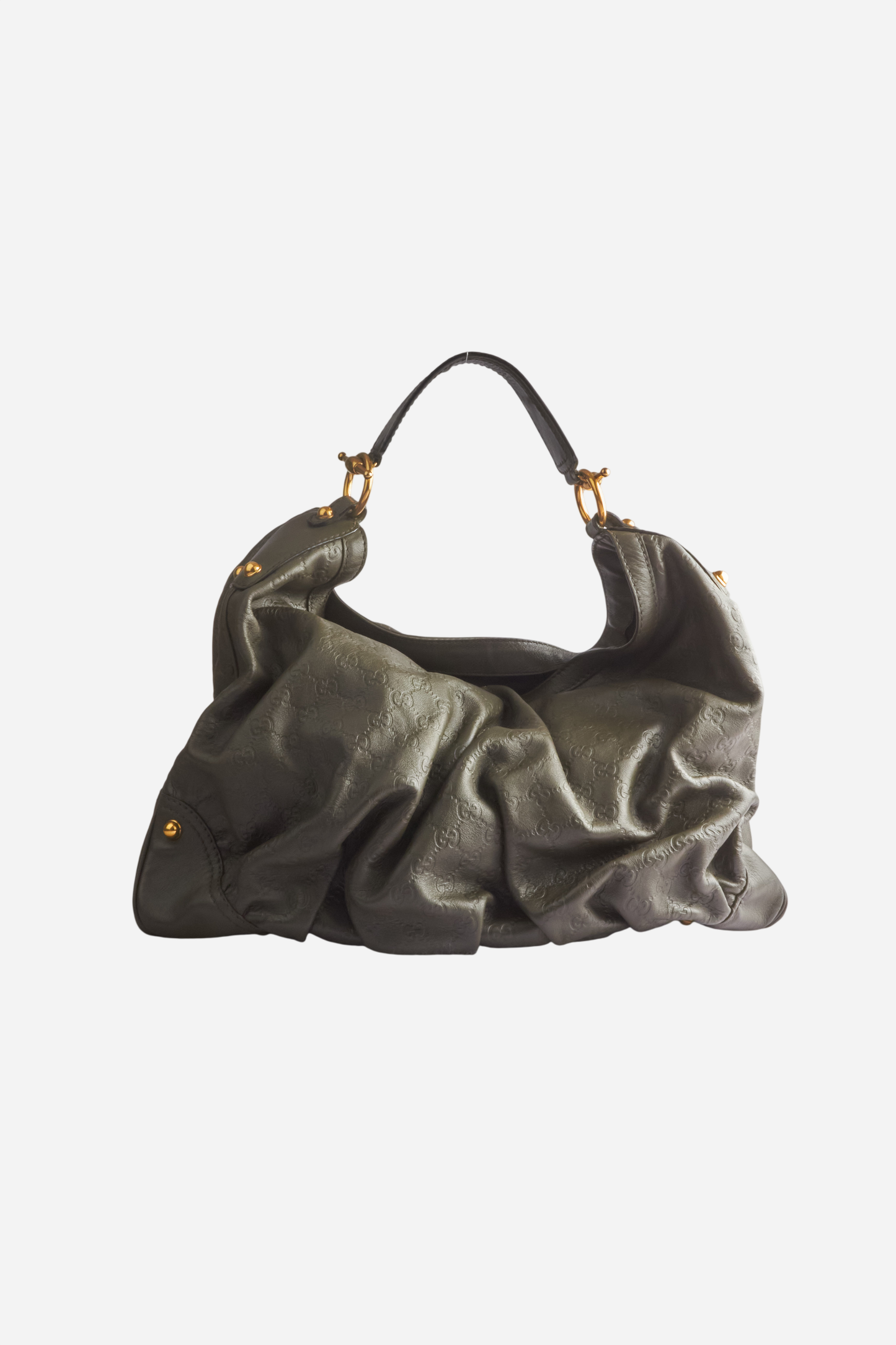 Gucci Green Guccissima Jockey Leather Bag