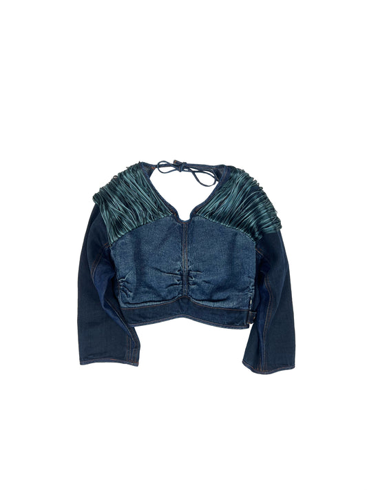 Denim Fringe Top