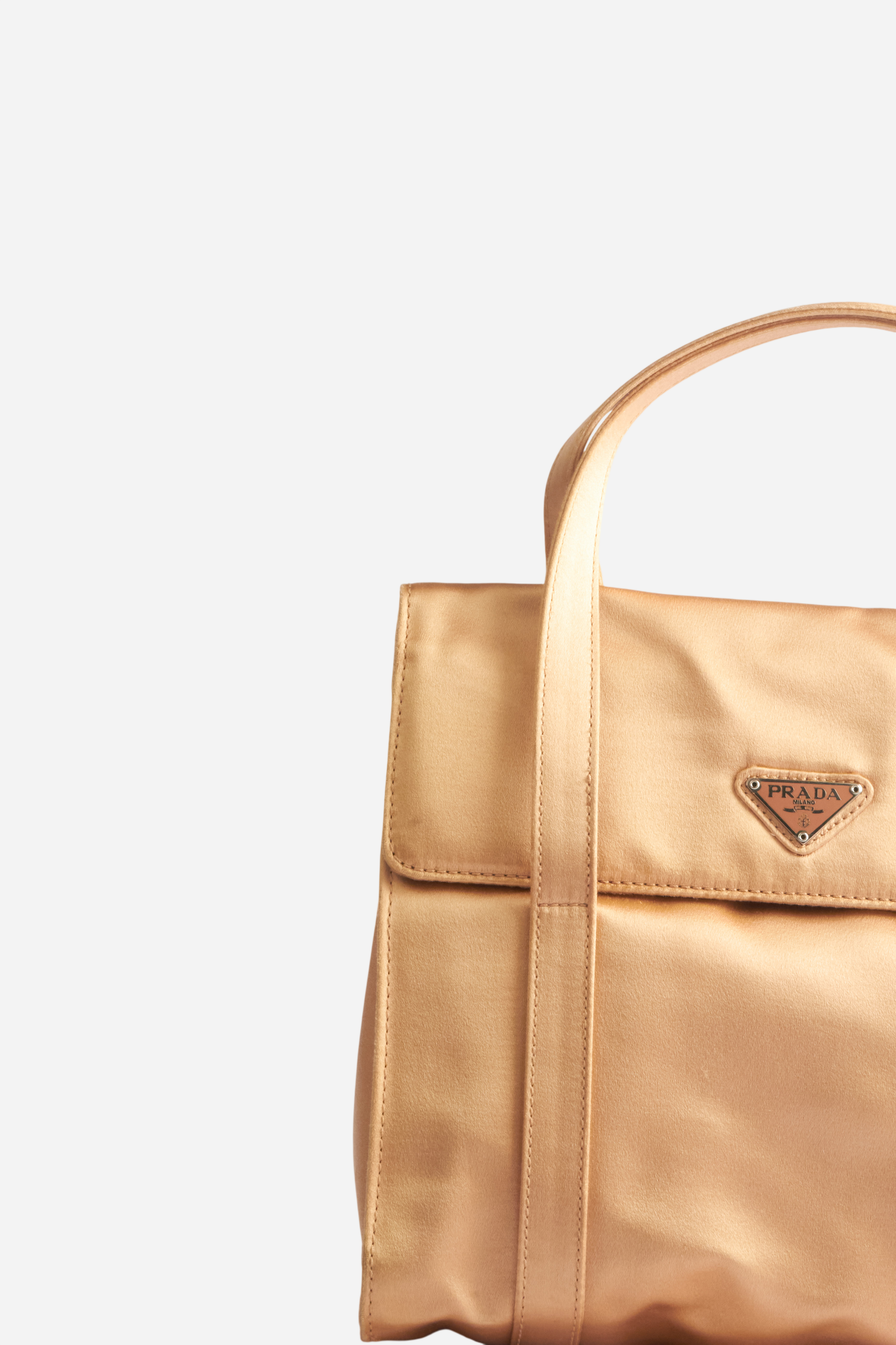 Prada Gold Satin Triangle Bag