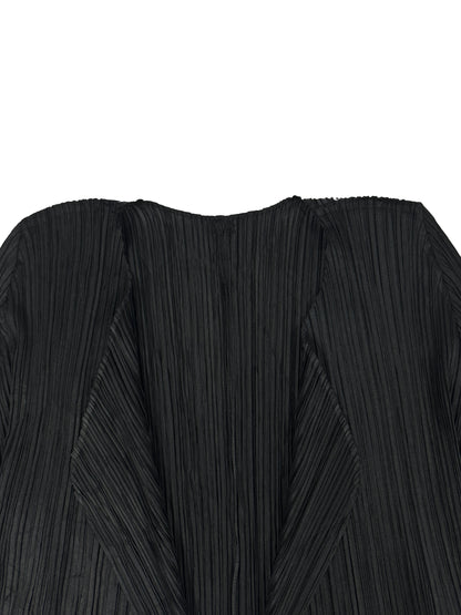 Black Pleated Cardigan
