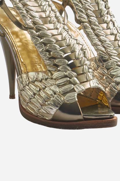 Givenchy Gold Gladiator Heels
