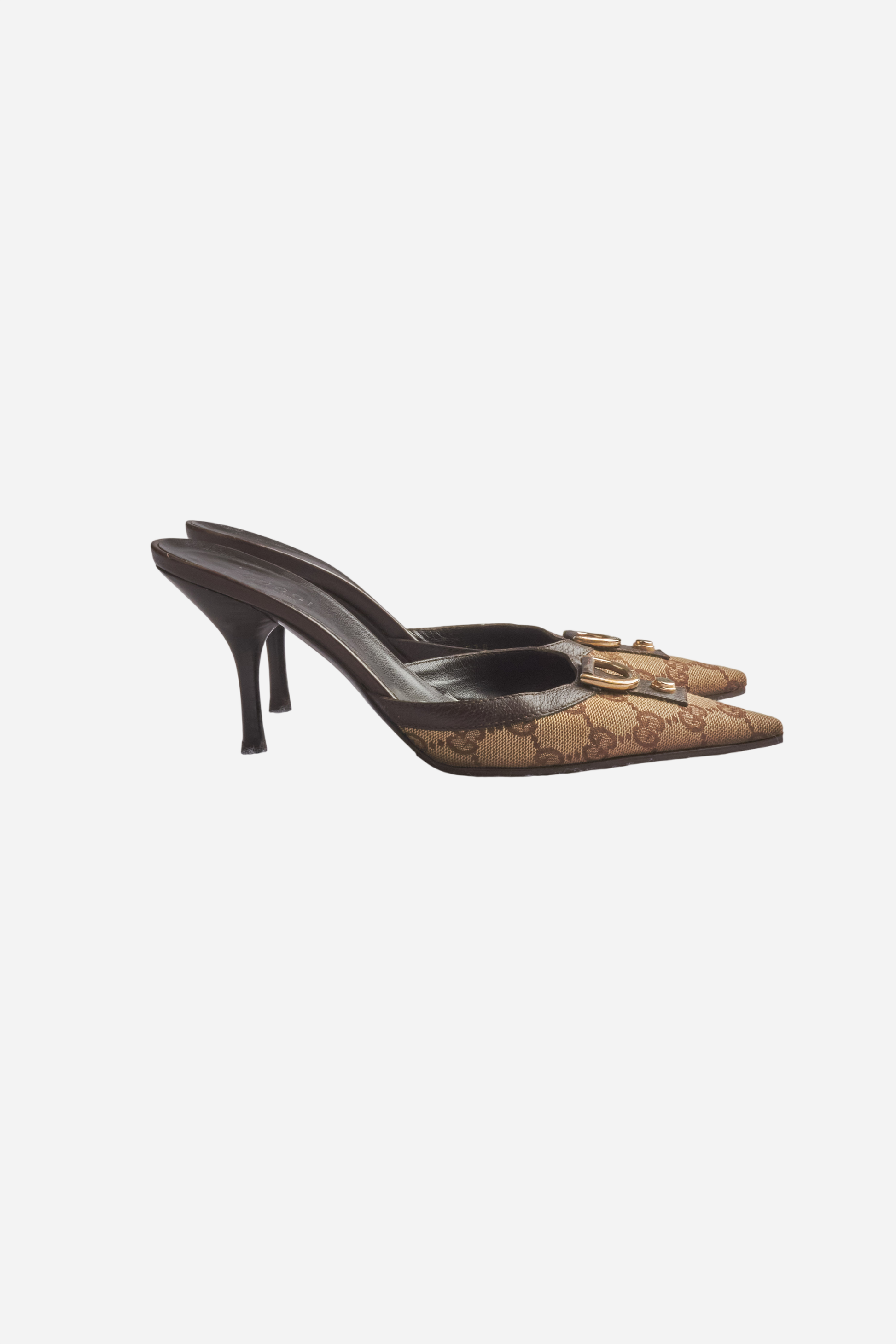 Gucci Beige Monogram Abbey Heels