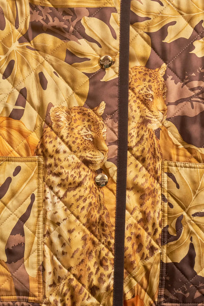 Ferragamo Brown Silk Jungle Jacket