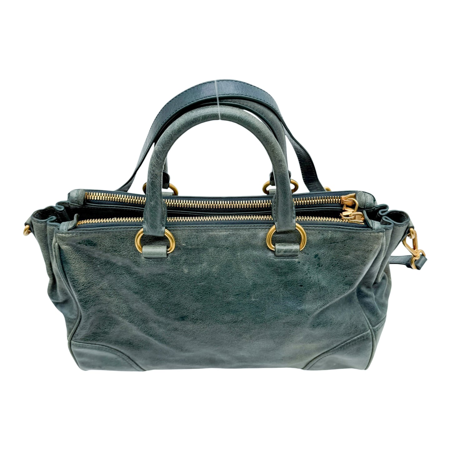 Prada Emerald Green Vitello Leather Bag