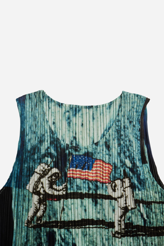 Issey Miyake 1999 Moon Landing Pleats Please Green Top