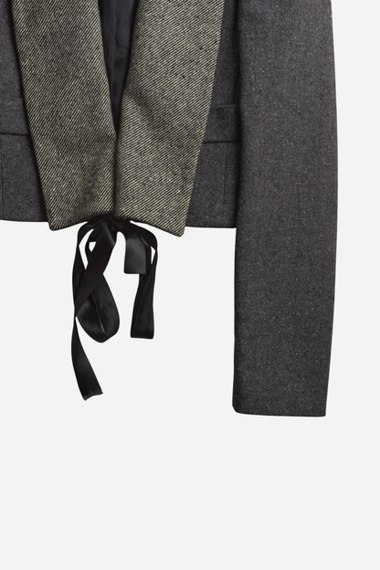Cavalli Grey Wool Cropped Blazer