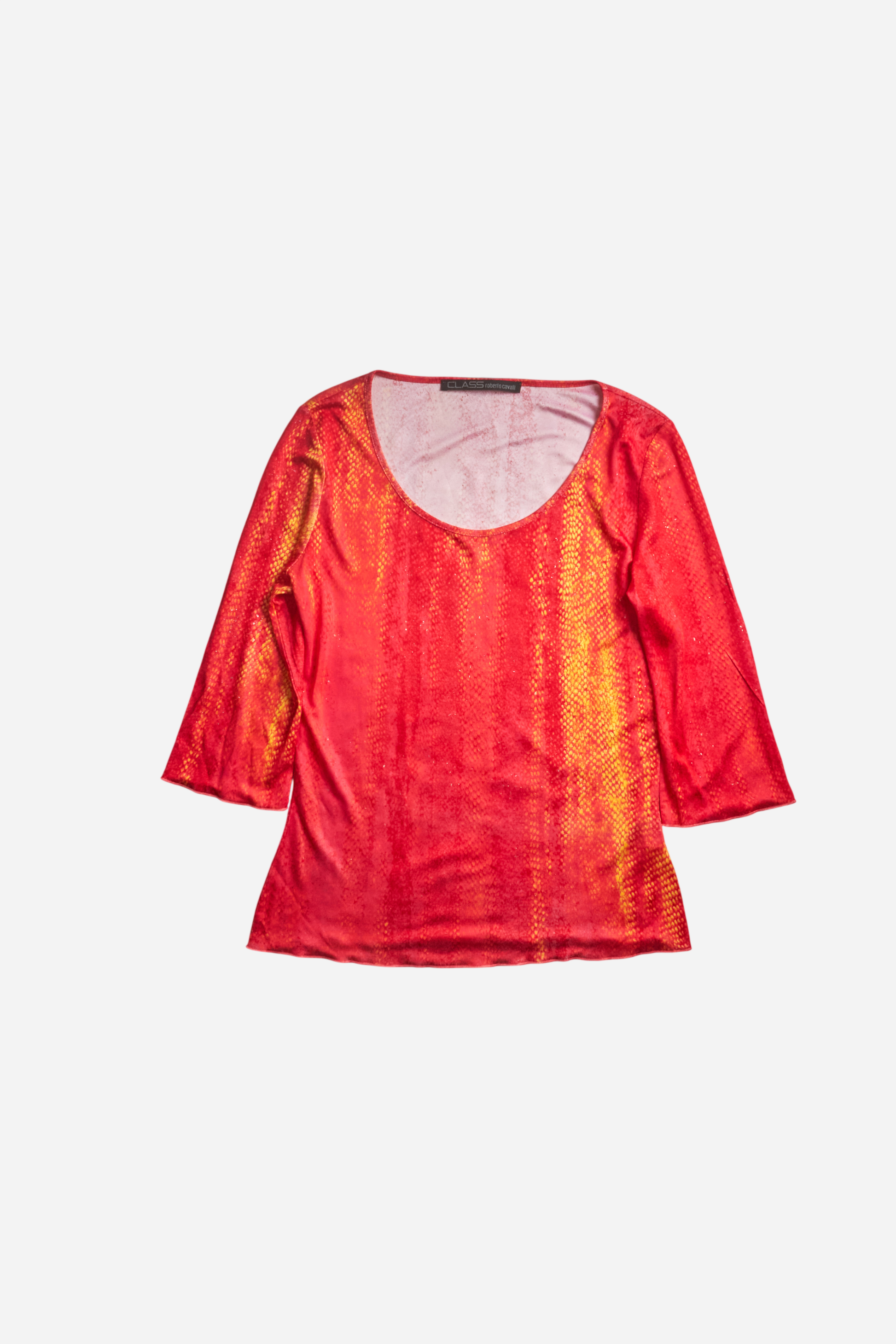 Roberto Cavalli Red Orange Mermaid Print Set