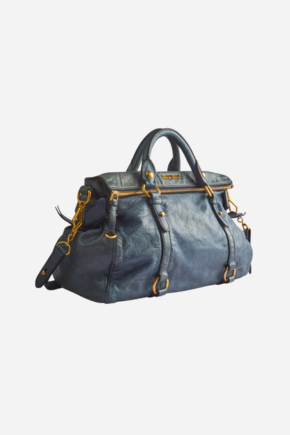 Miu Miu Blue Leather Bow Bag